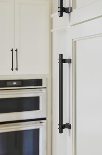 Image of Amerock Davenport 7-9 /16 inch (192mm) Center-to-Center Matte Black Cabinet Pull, BP36618MB