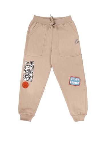 Image of KiddoPanti Boys Solid Fleece Track Pants | Cotton Poly Fleece Fabric | Ankle Length Bottom Rib | 2 Front Patch Pocket | Elastic Waist & Drawcord | Jogger Track Pants for Boys