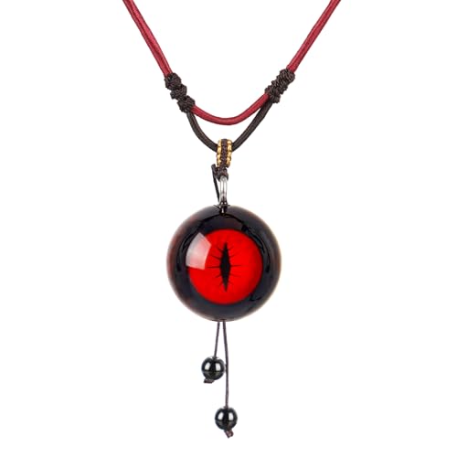Gothic Jewelry for Men, Handmade Red Pupil Gothic Necklace, Blood Necklace for Halloween, Unique Y2K Jewelry Accessory for Cosplay and Alt Fashion