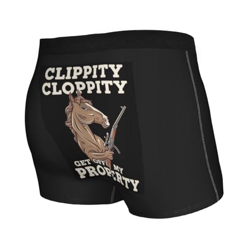Epaphras Clippity Cloppity Get Off My Property Funny Horse Boxer Brief for Men Boys, Ultra Soft, Breathable Underwear2