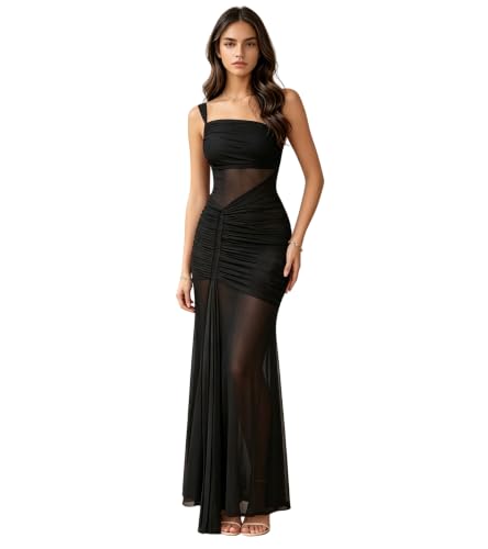 Image of PORRCEY Women's Sexy Elegant Rhinestone Bodycon Dress Hot Drilling Clubwear