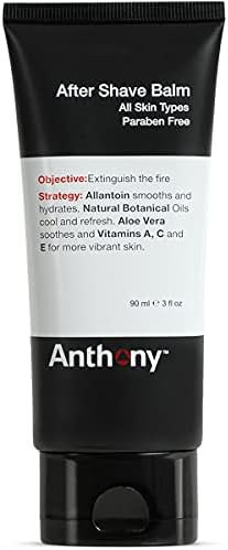 Anthony After Shave Balm for Men – Cooling Lotion with Vitamins A, C, & E Plus Aloe Vera and Natural Botanical Extracts Soothes and Moisturizes All Skin Types – 3 Fl Oz