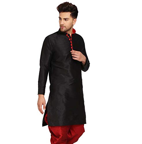 Image of Men's Ethnic Silk Loop Button Kurta