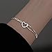 SAELACY 925 Sterling Silver Bracelet for Women, Love Heart Chain Bracelet Bangle, Women’s Link Bracelets
