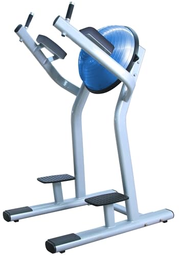 French Fitness FFS Silver Half Ball Captain's Chair Leg Raise VKR – Abdominal Machine with Adjustable Elbow Rests & Back Support