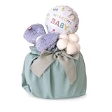 regalo bel おむつケーキ 出産祝い 女の子 男の子 オムツケーキ 今治タオル かわいい ギフトセット ベビー 赤ちゃん ナチュレ (ブルー, パンパースS)