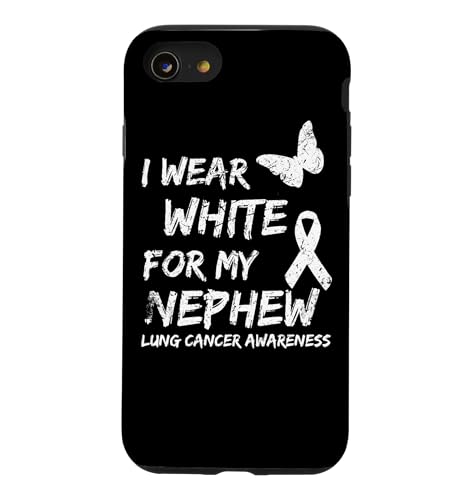 I Wear White For My Nephew Lung Cancer Awareness ���{�� �X�}�z�P�[�X iPhone SE (2020) / 7 / 8 �p