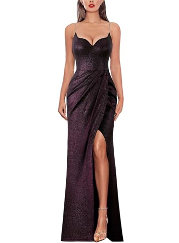 Amazon.com: VFSHOW Womens 2025 Formal Prom High Slit Ruched Maxi