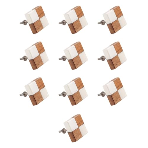 Image of 10 Piece Classic Wooden Knobs for Kitchen Cabinets, Dressers & Wardrobes | Solid Teak Wood Construction | Colour: Natural Wood | Size: 1.5 Inch-| 3 Years Warranty |