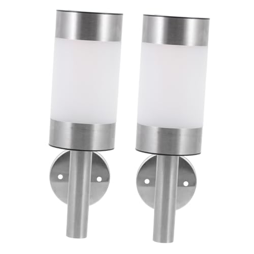 ELAYARD 2 Piezas Lámparas Solares LED de Pared Unidades Iluminación para Jardín Exterior Faroles Decorativos Solares para Terraza y Patio Ahorro Energético y Encendido Automático Nocturno