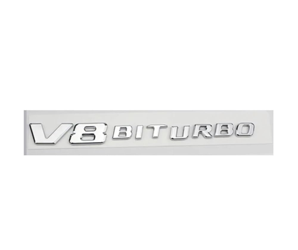 YTQMoreBNZ YYDStes ABS V12 V8 BITURBO Emblem Letters Logo Car Fender Badge Compatible With Mercedes C63 E63 W212 W213 S63 S65 G63 G65 ML63