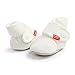 Aunye Säugling Jungs Mädchen Warm Hausschuhe,Winter Weiß Süß Weich Baumwolle Unisex Rutsch-fest Baby Schuhe zum Weihnachten Zuerst Geburtstag Geschenk (Weiß, 0-6 Months)