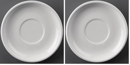Olympia Athena Untertassen 145 mm/5,75 Zoll (24 Stück), weißes Porzellan, passend für Tassen CC201, GG870 und CC200, Catering-Ausrüstung… – Ansicht 1
