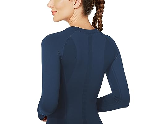 Image of MathCat Workout Shirts for Women Long Sleeve, Workout Tops for Women, Quick Dry Gym Athletic Tops,Seamless Yoga Shirts XS-XL