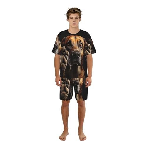Pyjama 2 pièces homme respirant contre la chaleur nocturne