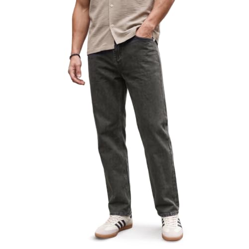 Image of Urbano Fashion Men's Relaxed Fit Washed Denim Jeans Non-Stretchable