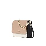 Kate Spade New York Women's Madison Saffiano Leather Large Flip CrossBody Bag, Toasted Hazelnut