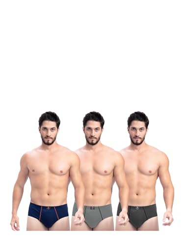 Image of Milton Mens Pure Cotton Solid Briefs with Inner Elastic|Premium Soft Breathable Underwear for Men|Comfort-Fit Waistband for All-Day Wear|Multi-Color, Color Name May Vary as per Availability|Pack of 3