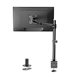 WALI シングルLCDモニターデスクマウント 調節可能なスタンド 27インチ、22ポンドまでのスクリーン1枚に対応 耐荷重(M001) ブラック