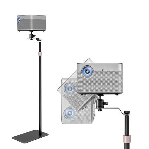 PEGZONE Projector Stand -Height Adjustable Floor Stand with 1/4 Screw Heavy-Duty Steel Base Projector Mount Extends 35 to 48 Compatible with Projector Camera for Home & Office & Outdoor