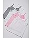 Hanes Girls Camisole, 100% Cotton Tagless Cami, Toddler Sizing, Multiple Packs & Colors Available Undershirts, Gray/Light Pink/White - 5 Pack, Large US