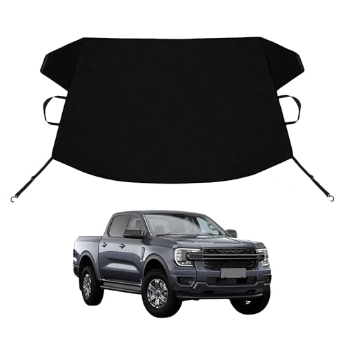 Image of Ranger Custom Windshield Cover for Ice and Snow Fo-rd Ranger Heavy Duty 600D Oxford Fabric Windshield Protector Fit Waterproof Hail Frost Cover Winter Car Accessories