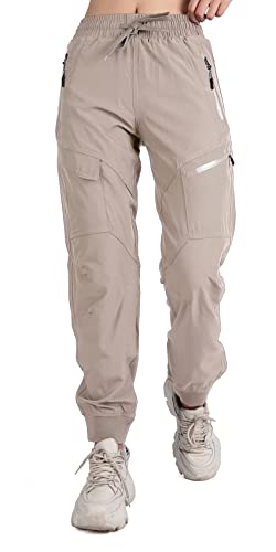 Consejos para Comprar Pantalones Dama los mejores 10. 41 Abangoo - Pantalones deportivos tipo cargo para mujer, ligeros, de secado rápido, atléticos, para viajes, senderismo, Caqui, M