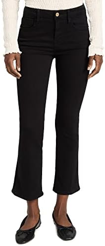 FRAME Women's Le Crop Mini Boot Jeans, Film Noir, Black, 27