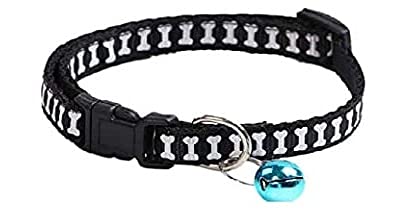 Pet Guard Cat Cute Bone Print Dog Puppy Cat Kitten Pet Collar Adjustable Necklace with Bell, Cat Accessories Collar for Kitten Cat 1Pcs Black (B09GWBVQZ3) Amazon Price History, Amazon Price Tracker