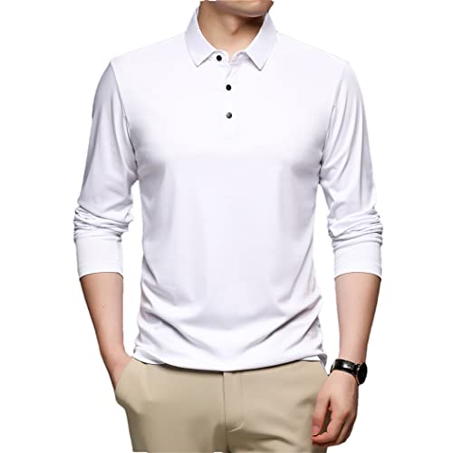 Polo homme automne classique en pur coton blanc pour un style soigné et durable