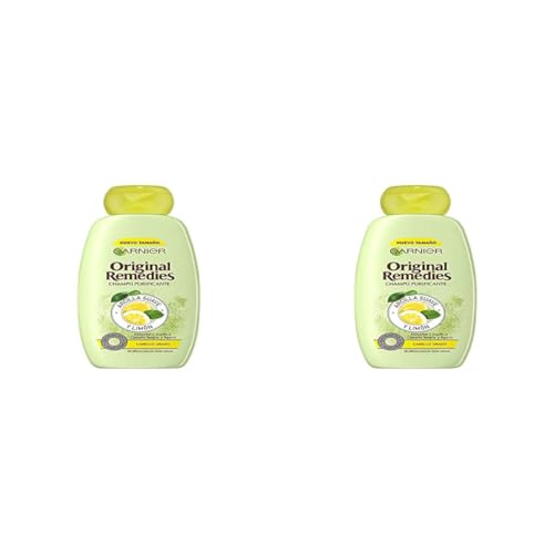 Garnier Original Remedies Champú Para Pelo Graso, Arcilla y Limón, 300 ml (Paquete de 2)