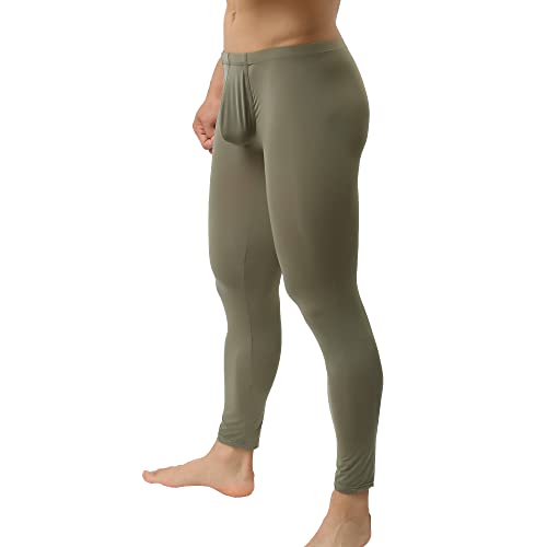 Mens Ice Silk Underwear Pants Low Rise Long John Leggings Base Layer Sports Bottom3