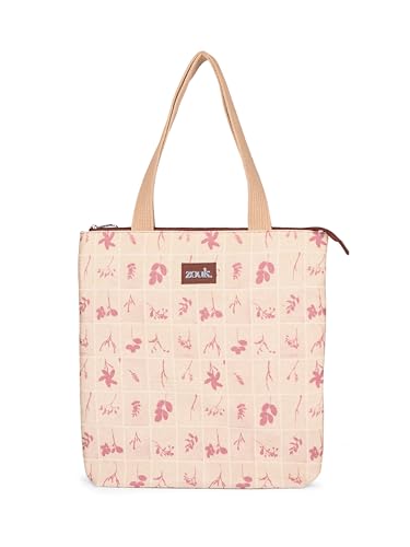 Image of ZOUK Ivy Tote Bag for Women | Handcrafted Jute Khadi with Vegan Leather Handles | Lightweight, Foldable & Travel-Friendly Everyday Carry Bag |