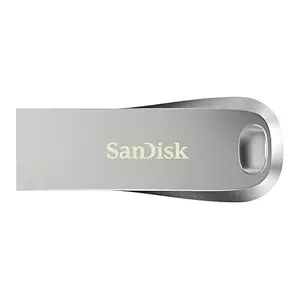 SanDisk Ultra Luxe USB 3.2 Flash Drive 128GB, Upto 400MB/s, All Metal, Metallic Silver