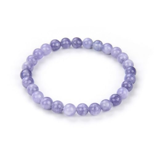 Adabele Real Natural Opague Purple Tanzanite Quartz Gemstone Beaded Bracelet 7.5 Inch Stretch Chakra Healing Crystal Stone Jewelry Women Mom Gift GB6-B46