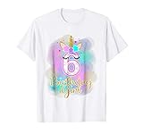 6th Unicorn Birthday girl t-shirt six years old party gift
