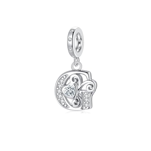 TIZU Pendente Charms Lettera G Ciondolo Compatibile con Europeo Braccialetti e Delle Collane, Regali per le Ragazze Donne Mamma