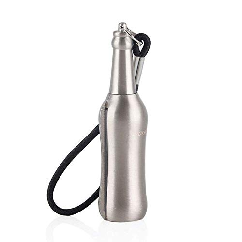 AIKENR Permanent Match Keychain, Waterproof Matchstick Fire Starters Portable Camping Lighter with Flint Metal Matchstick for Outdoor Emergency Survival Camping (Silver)