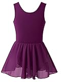MERIABNY Girls Leotards for Dance With Tutu Dresses Tank Ballerina Outfits for 4T 5T Toddlers Ballet Tap Class, Purple
