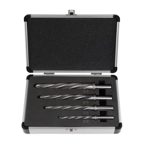 Image of Bloepum M2 HSS Taper Chucking Reamer, Bridge Construction Reamer Drill Bit 4Pcs Set, to Align or Enlarge Holes Easy to Use