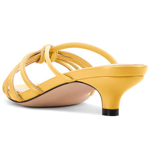 Image of TNYNFBEB Womens Sandals Mules Low Kitten Heel Open Toe Shoes Slip-on Slingback Prom Party Dress Summer 1.4 Inches Heels