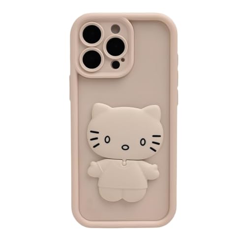 Image of Peeperly Back Cover Case for iPhone 13 Pro Max Scratch Resistant TPU Shockproof Protective Durable Meow Makeup Mirror Case for Girls & Women(White)