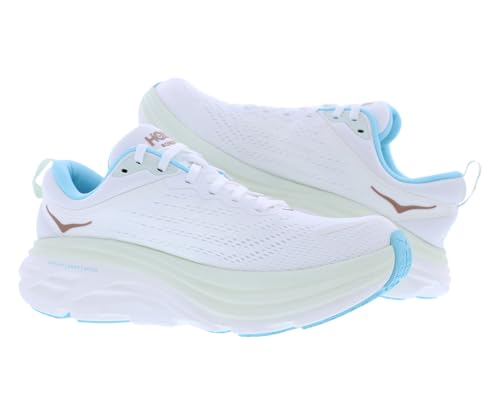 Image of HOKA Bondi 8 Womens Shoes Size 9, Color: Frost /Rose Gold