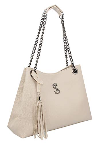 Bolsa Feminina de Ombro Grande Com Necessaire Selten Creme