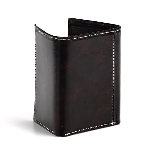 ARIAT Men's Trifold Wallet - Genuine Leather with Feather Embossed Design, Brown3