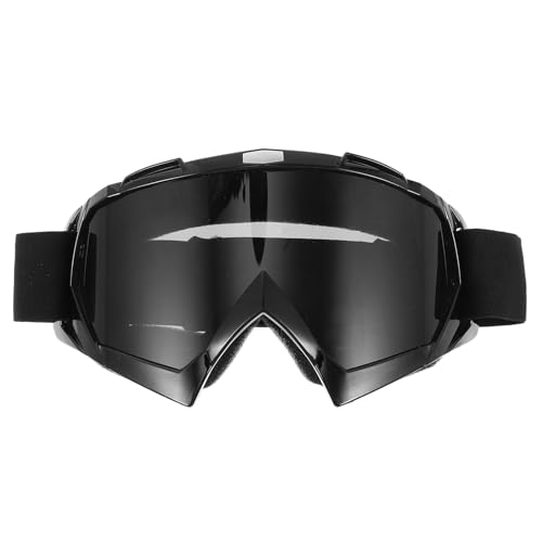 NUOBESTY Lunettes de Cyclisme Coupe-Vent Tpu Noires Verres Gris, Protection Uv, Taille Ajustable, Adaptées aux Adultes pour Sports en Plein Air et Moto, Usage Toutes Saisons