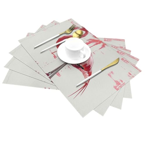 Set de table PVC imprimé flamant rose lavable antidérapant résistant