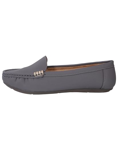 Image of Pluxh Women Ballet Flats | Slip-On Casual & Formal Shoes | Elegant Metal Accent Design, Soft Cushioned Insole with Flexible Anti-Slip Sole | Office Wear, Daily Use & Travel Footwear