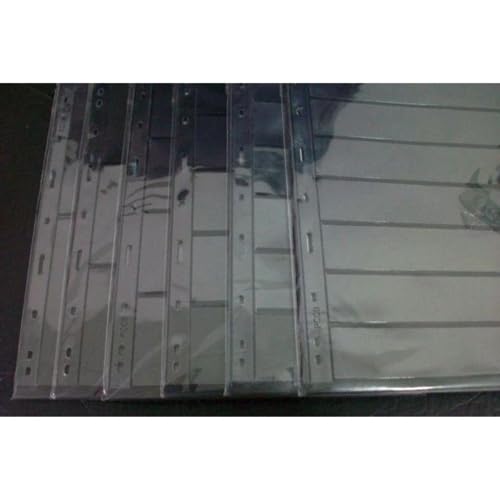 PCCB MINGT 10 Stück Standard 9-Loch Transparente Einseitige Album-Innenseiten Briefmarken- und Banknotensammlungs-Album-Einlagen für Münzsammeln und Zubehör (5 Taschen)