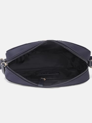 Image of Striped Navy Nylon Sling Bag